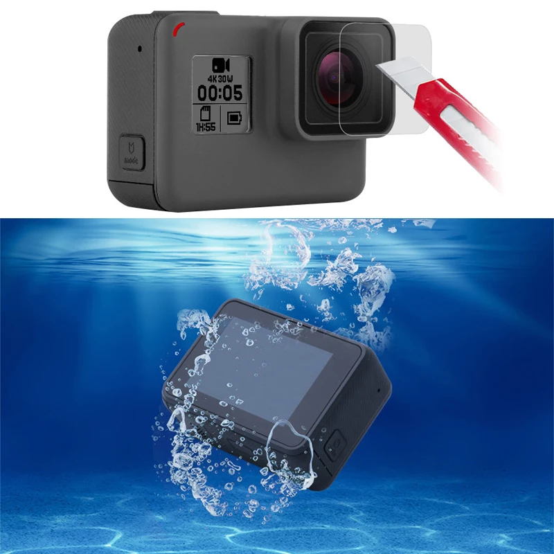 Tempered Glass Film LCD HD Screen Protector+Housing Lens Protector for GoPro HERO 7 6 5 Black Action Camera Accessories