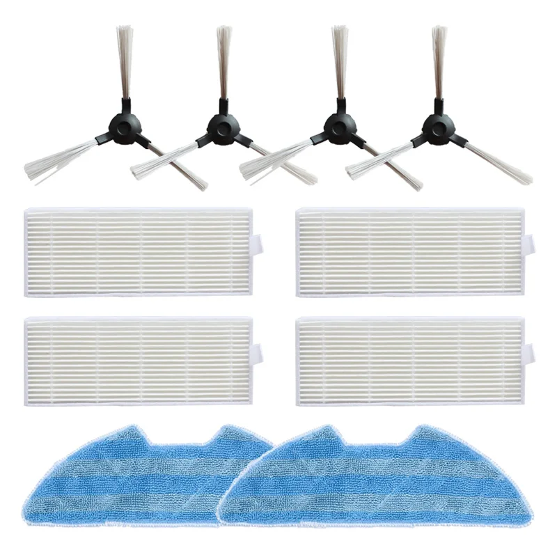 High quality 2 * side brush + 4 * filter + 2 * mop cloth for Proscenic VSLAM-811GB VSLAM-911SE vacuum cleaner accessories