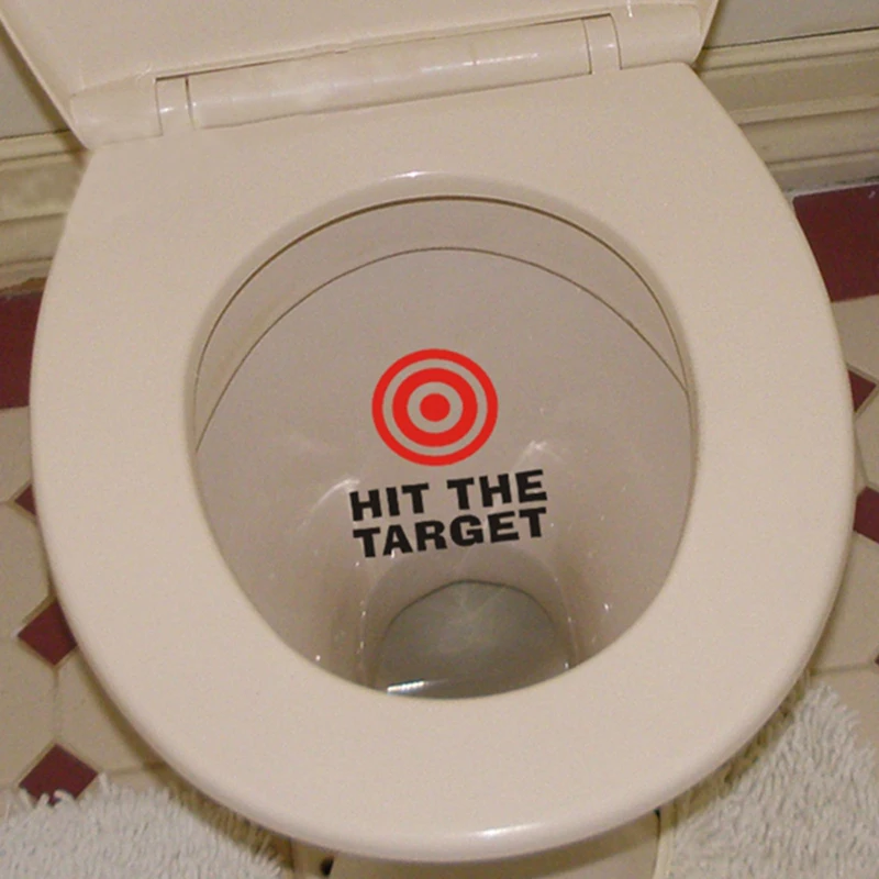 hit the target waterproof funny toilet sticker Bathroom personality Toilet Seat Sign Reminder Quote boys potty training