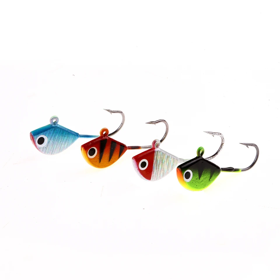 4PCS/Lot Winter Fishing Lure Ice Fishing Jig Bait 2.5cm 2.3g Mini Metal Fish Lead Head Hook Bait Fishing Tackle