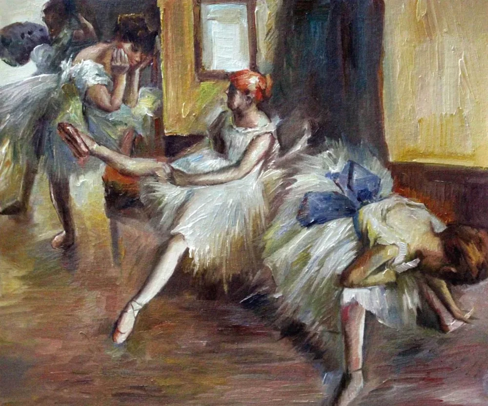 

Ballerina Art Painting Ballet Rehersal by Edgar Degas Oil Painting on Canvas Handpainted 100% Unframed Art Pictures