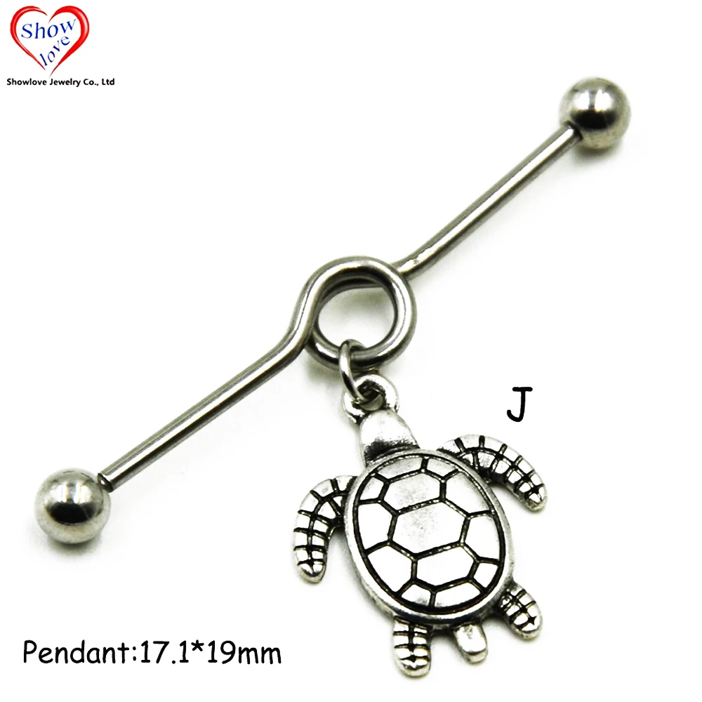 1Pcs Surgical Steel  Charming Dangling Ear Industrial Barbell Piercing Earring Stud Scaffold Bar Body Jewelry