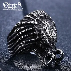 BEIER 316L película de acero inoxidable Alien predator ring hombres anillo punk nuevo diseño moda fresca joyería de alta calidad LLBR8-451R