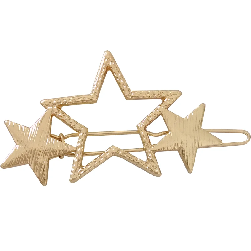 Timlee H006 New Contracted Cute Five-pointed Star Round Triangle Geometry Hair Clips Fashion Hair Accessories Wholesale