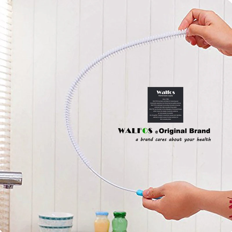 WALFOS Flexible 70cm Kitchen Sewer Cleaning Brush Bendable Bathroom Sink Tub Toilet Dredge Pipeline Cleaning Tools Brush Cleaner