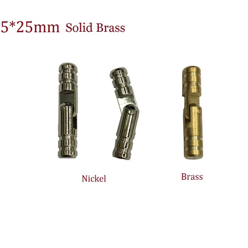 50PCS 5*25mm Solid Brass Barrel Hinge For Jewelry Chest Gift Wine Music Box Dollhouse Cabinet