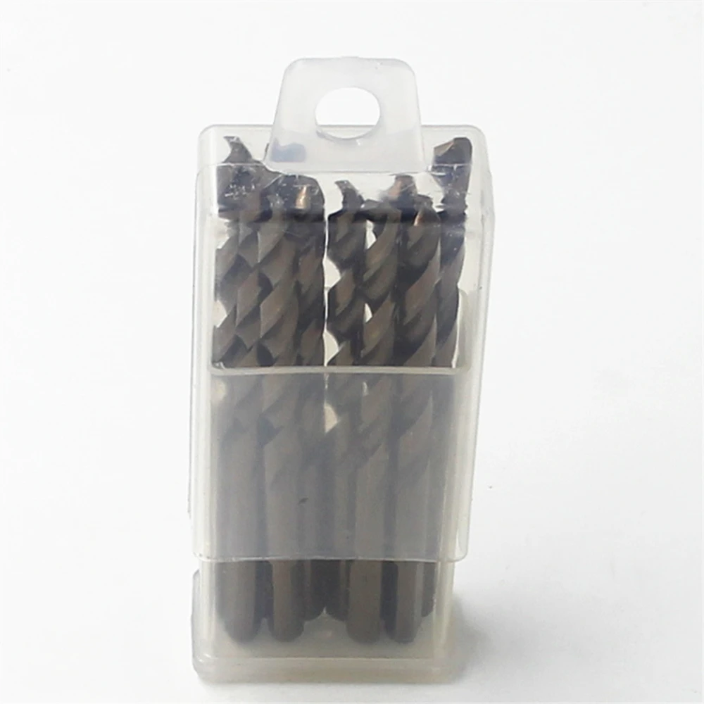 10pcs HSS-Co M35 삼각형 핸들 트위스트 드릴 비트 1/4 인치 6.35mm 맞는 나무 스테인레스 스틸 금속 콘 코어 드릴링 구멍 톱