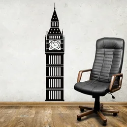 Large London Big Ben Clock Tower Wall Sticker Bedroom Nursery UK Travel Landmarks Big Ben Tower Wall Decal Living Room Vinyl Art