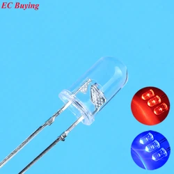 100pcs/10pcs F5 5mm Flashing Red/Blue Flash LED 10000mcd Blinking Red/Blue led Light-Emitting Diode Bi-Color