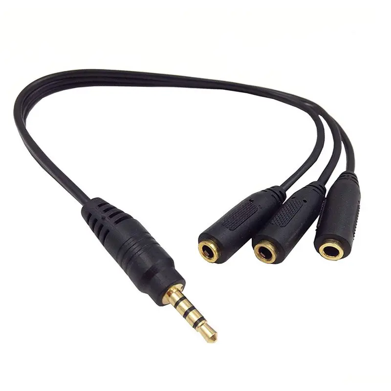 Âm Thanh Stereo 3.5Mm Cáp Chia Âm Thanh Mạ Vàng 3.5Mm (1/8 Inch) TRRS Stereo Cắm Nam Đến 3X1/8 Inch 3.5Mm Stereo Jack Nữ