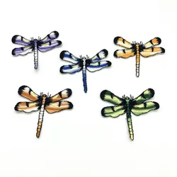 6pcs/lot Cheap Green Blue Purple Dragonfly Patches for Clothes Applique Iron On Butterfly Patch Clothing Sticker DIY Accessories