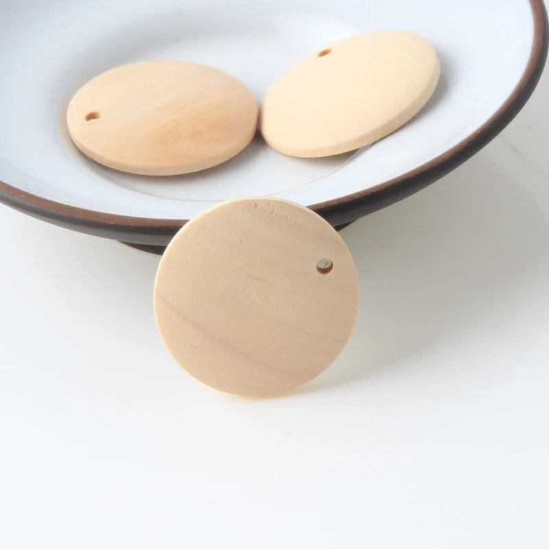 Nature Wood Beads Charm Pendants Unfinished Wooden Round Beaded For Fashion Jewelry Making DIY Earrings Accessories Ssupplier