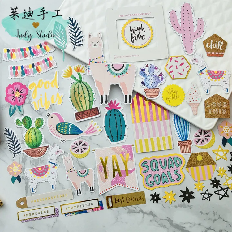 Lovely  Cardstock diecuts Stickers for DIY scrapbooking/photo album Decoration Crafts Card Making