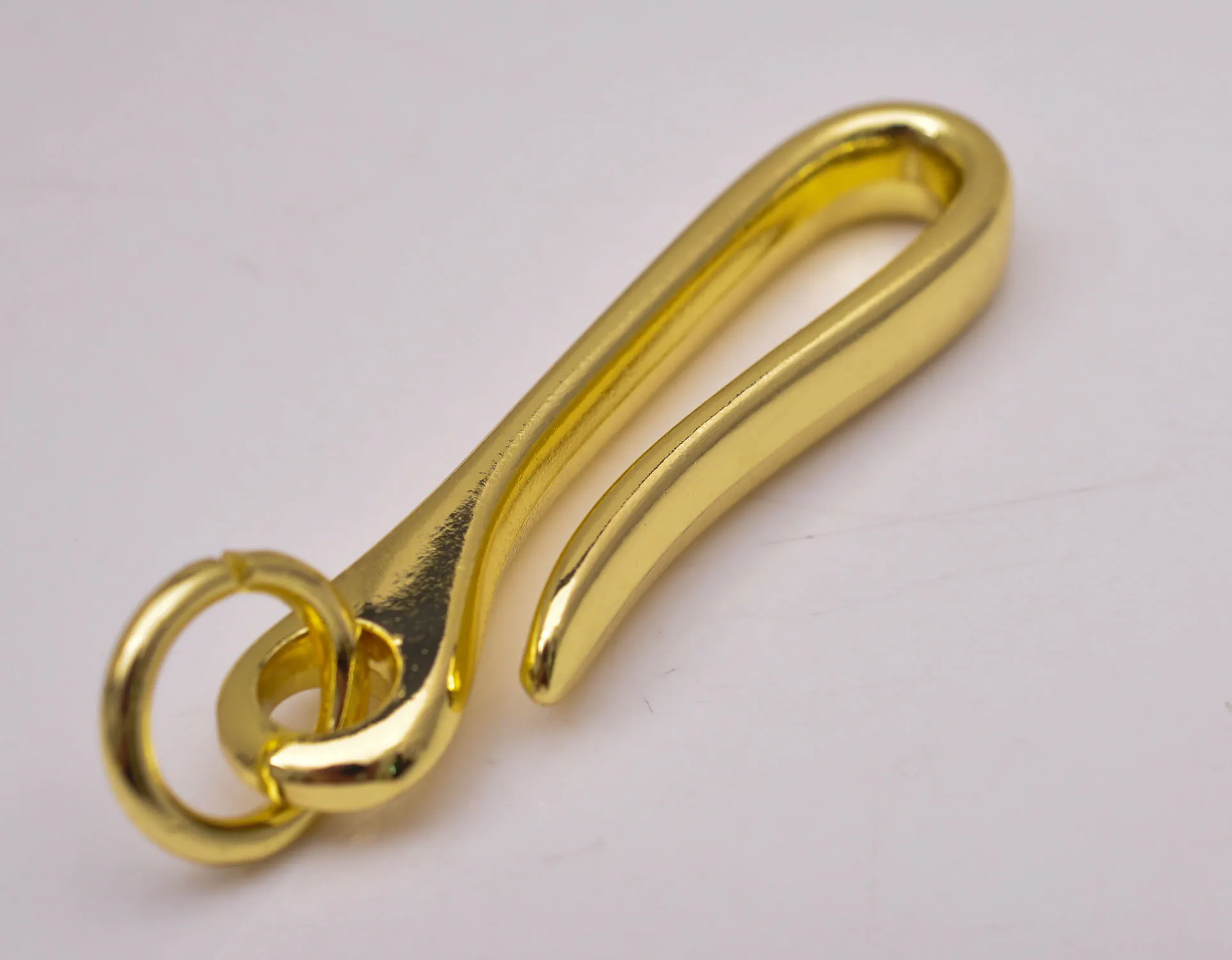 5pc 70mm Quality Solid Bling Gold Car KeyChain Key Ring Belt U Hook Loop Wallet Chain Accessories Fish Hook SET