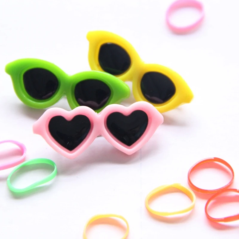 Heart Glasses Pet Puppy Accessories Dog Bows  PT45 Chihuahua Poodle Cat Animals 4pcs/lot Red/Yellow/Pink/Blue/Purple Groomings