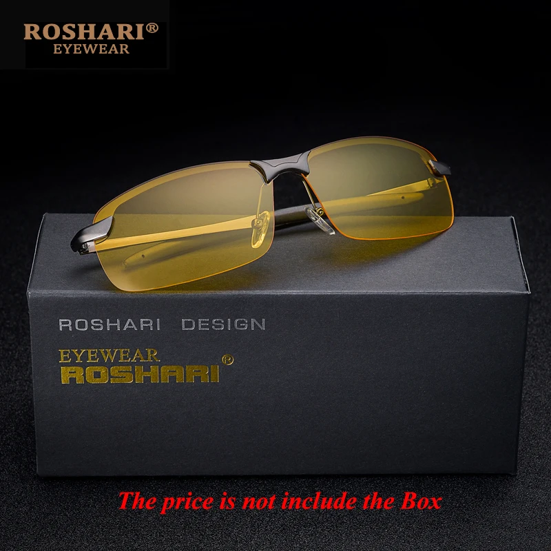 RoShari Men Glasses Car Drivers Night Vision Goggles Anti-Glare Sun glasses men Polarized Driving Sunglasses retro gafas de sol