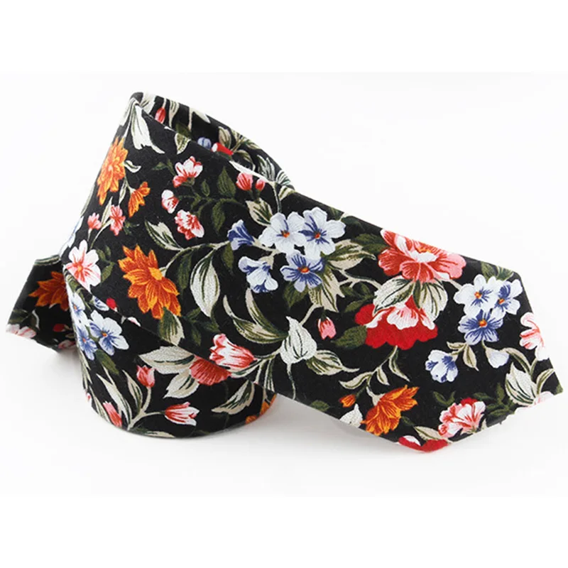 RBOCOTT Floral Krawatten Männer der Baumwolle Krawatte 6 cm Krawatte Blau Rot Schlank Krawatte Beiläufige Dünne Krawatten Für Männer party Hochzeit Zubehör