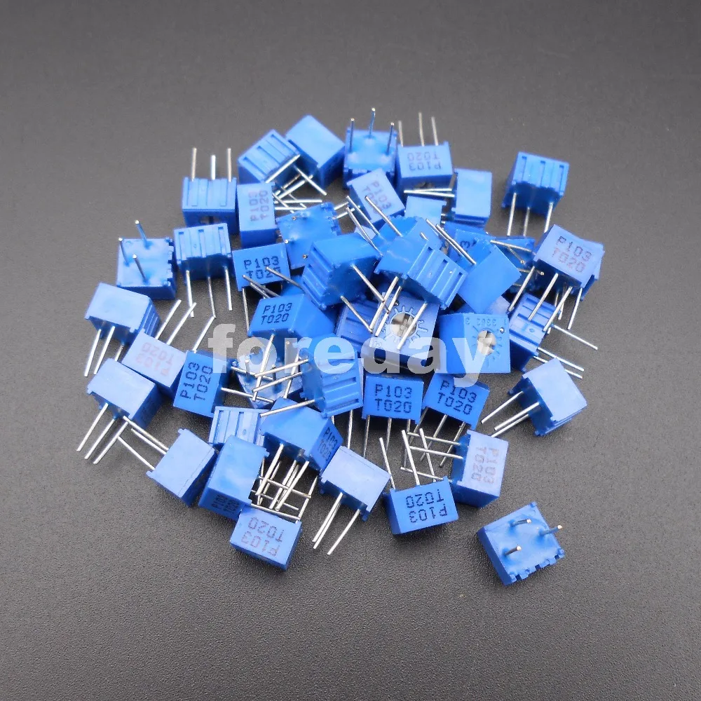 50Pcs NEW Potentiometer Trimmer Variable Resistor 3362P-103 10K Ohm 3362P-1-103 3362-P103 103 HQ 50PCS/LOT *FD134X50