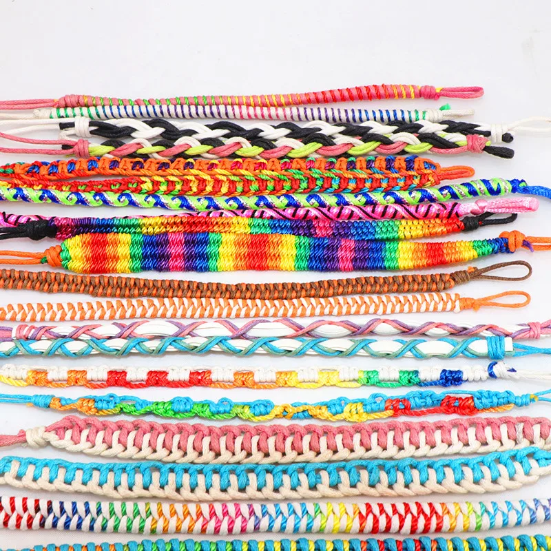 Fashion 15pairs/Lots Braided Cotton Rope Cuff Friendship Bracelet Lovers Cuff Bracelets Handmade Jewelry for Man Women