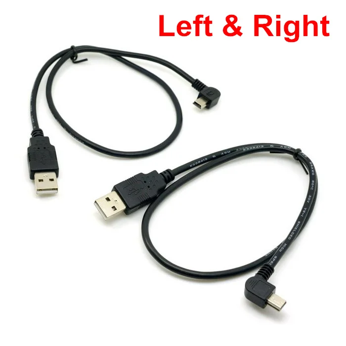 Cable USB 2,0 macho a Mini USB, Cable de 90 grados, 0,5 m, 1,8 m, 3m, 5m, 50cm, 180cm, para cámara, MP4 y tableta