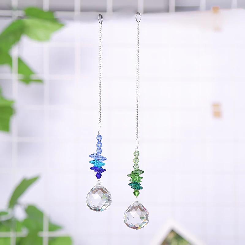 1PCS Hanging Crystal Ball Suncatcher Prisms Rainbow Pendants Wedding Garden Decoration Gifts