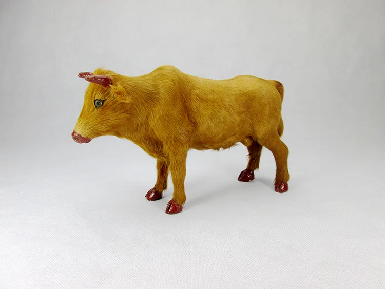 simulation cattle toy polyethylene & furs yellow cow model gift about 23x7x16cm 2440