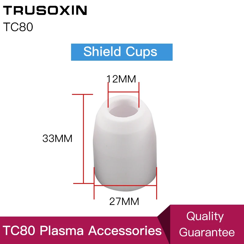 20 pcs TC80 Torch Consumables Cutting Porcelain Shield Cups for CUT40 CUT 30 CUT50 CUT80 Inverter Plasma Cutter