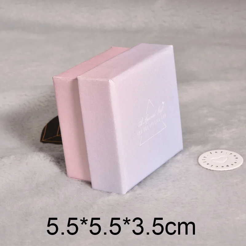 12Pcs Gradient Pink Color Kraft Jewelry Packaging Box Gift Boxes Ring Bracelet Watch Necklace Pendant Box For Women Gift