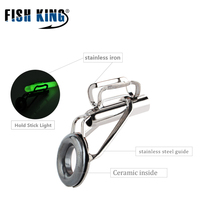 FISH KING 5pcs/lot Lighting Guides Tip Set Repair Kit DIY Eye Rings Different Size Stainless Steel Frames With Plastic Fish Box