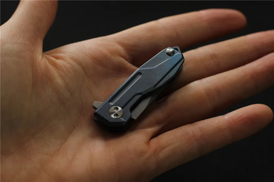 MK Mini พับมีดไทเทเนียมอัลลอยด์ D2ใบมีดการล่าสัตว์กลางแจ้งแบบพกพามีดยุทธวิธีมีด EDC เครื่องมือ