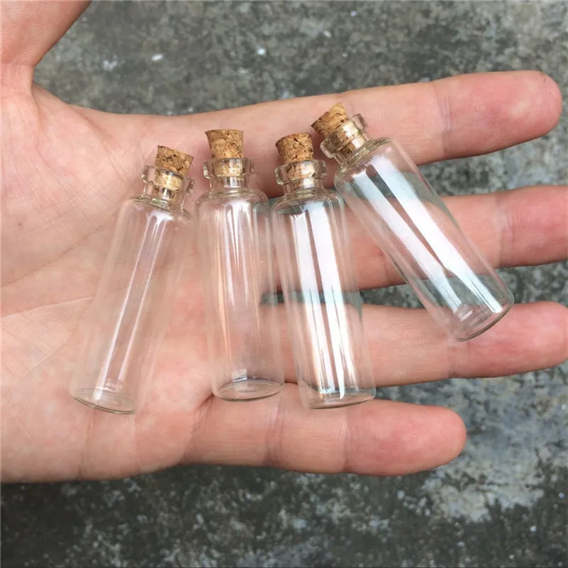 16*50*6mm 5ml Mini Clear Glass Bottles With Cork Small  Vials Jars Containers Cute Wishing Bottle 100pcs/lot