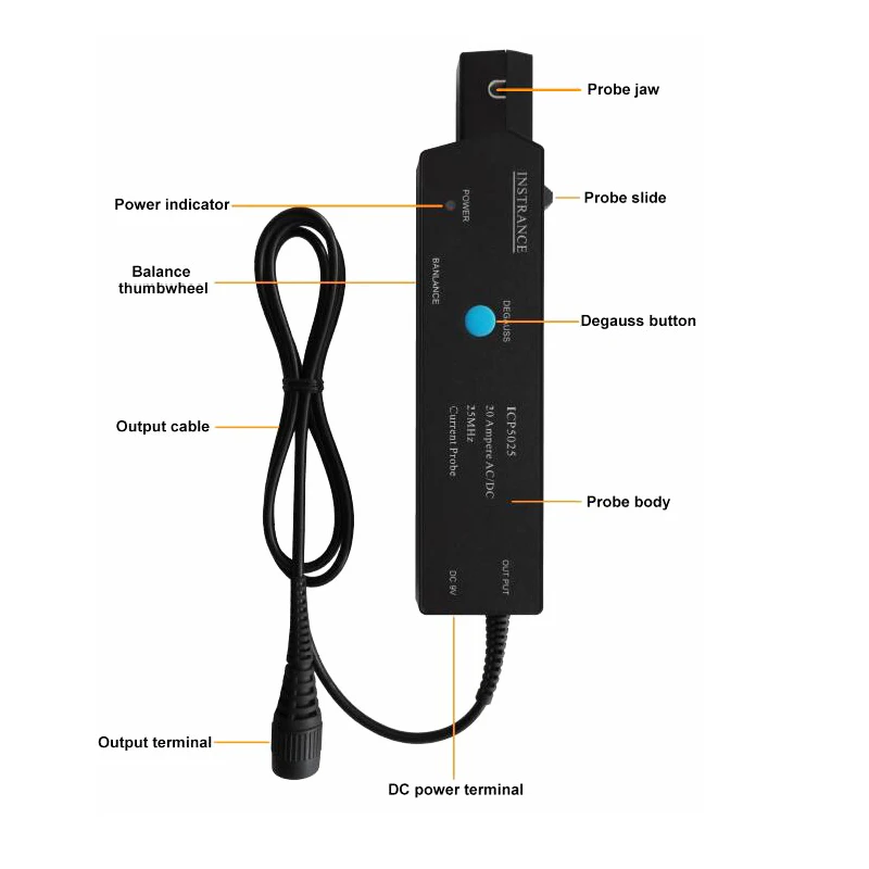 Oscilloscope current probe 40A high frequency current probe 50MHz 120MHz bandwidth current power amplifier