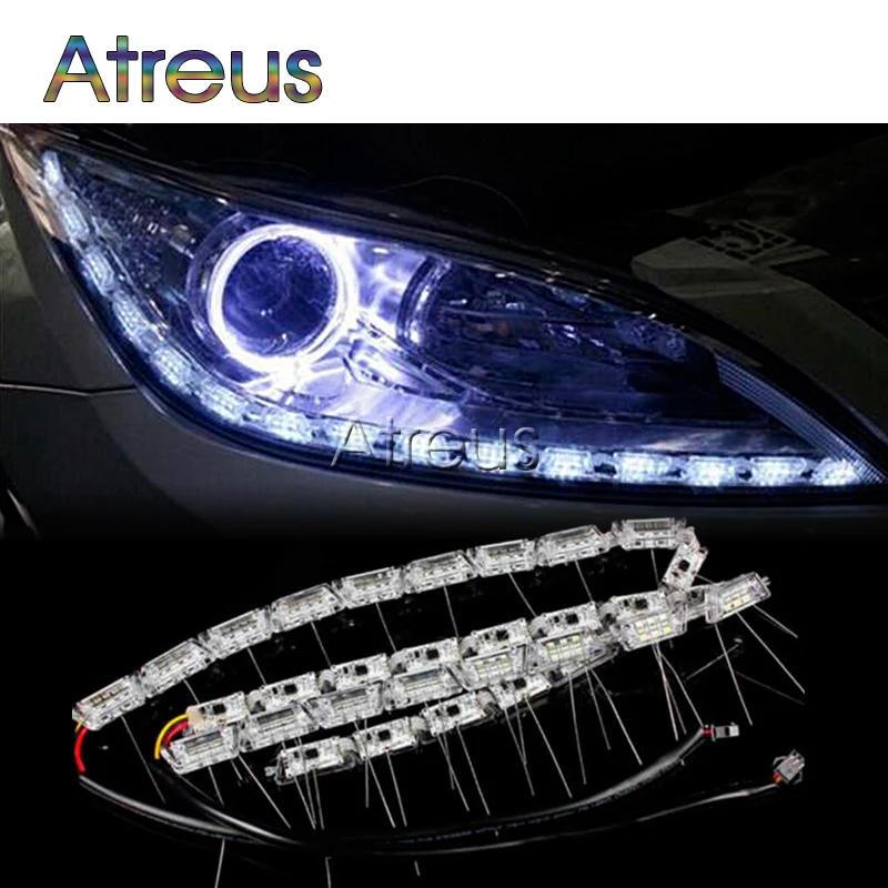 Car-styling 2X Car LED Crystal Water DRL Lamp lights 12V For Mazda 6 2 CX-5 For Jeep Renegade Wrangler Volvo XC60 Citroen c4 c5