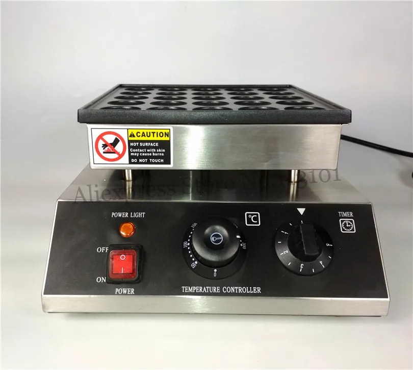 Máquina de gofres antiadherente de acero inoxidable, máquina para hacer waffles, tortitas pequeños, 950W, 25 agujeros