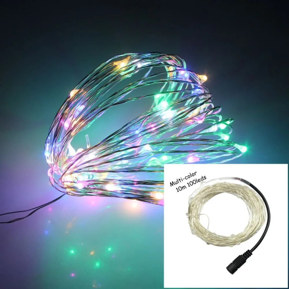 20 متر/30 متر Led سلسلة مقاوم للماء مرنة الفضة الأسلاك النحاسية لعيد الميلاد الطرف الديكور الباحة حديقة في الهواء الطلق مع محول DC12V #6