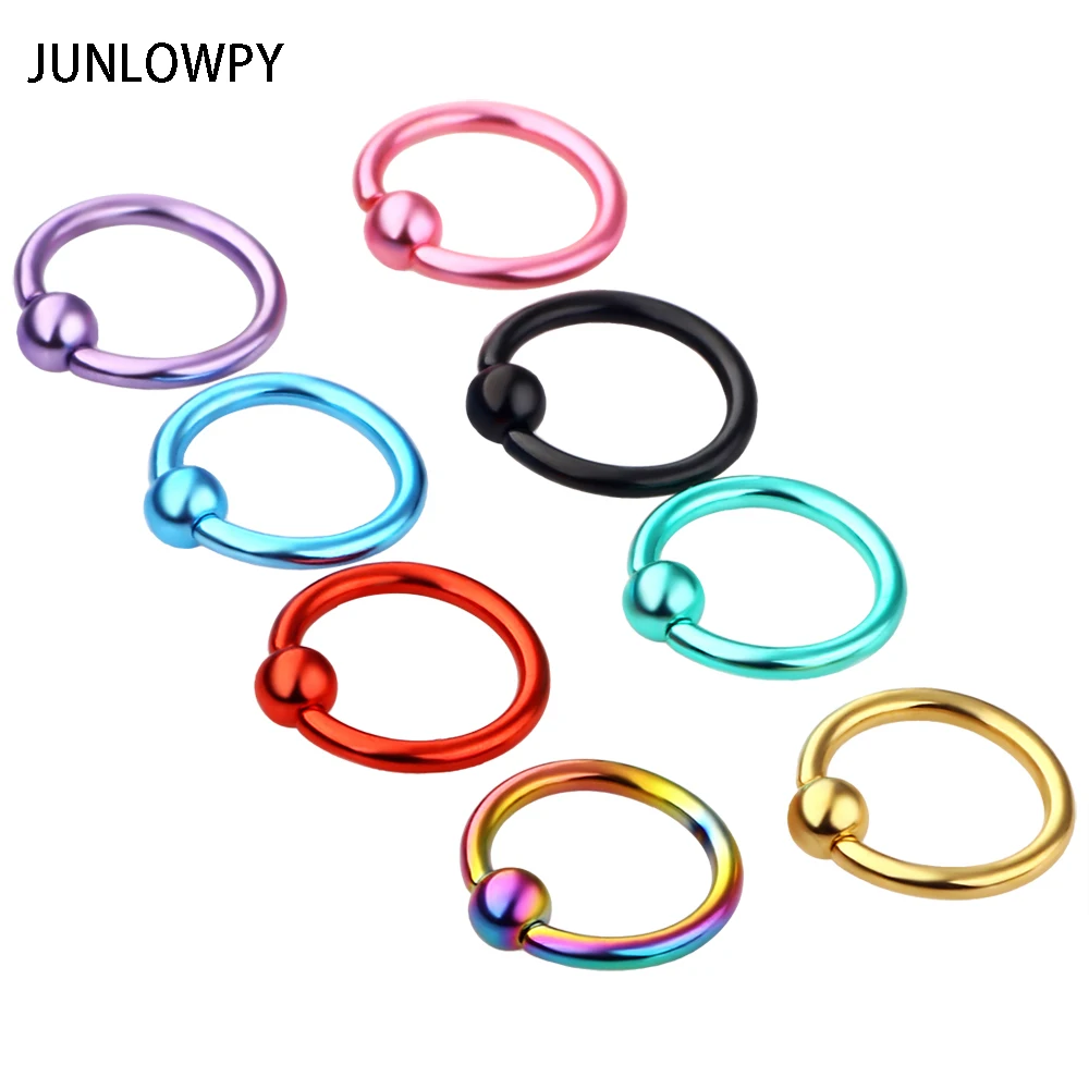 

JUNLOPWY Anodized Stainless Steel Nose Piercing Septum Ring Cartilage Helix Ear Body Jewelry 16g Nose Rings Stud 200pcs 8 Colors