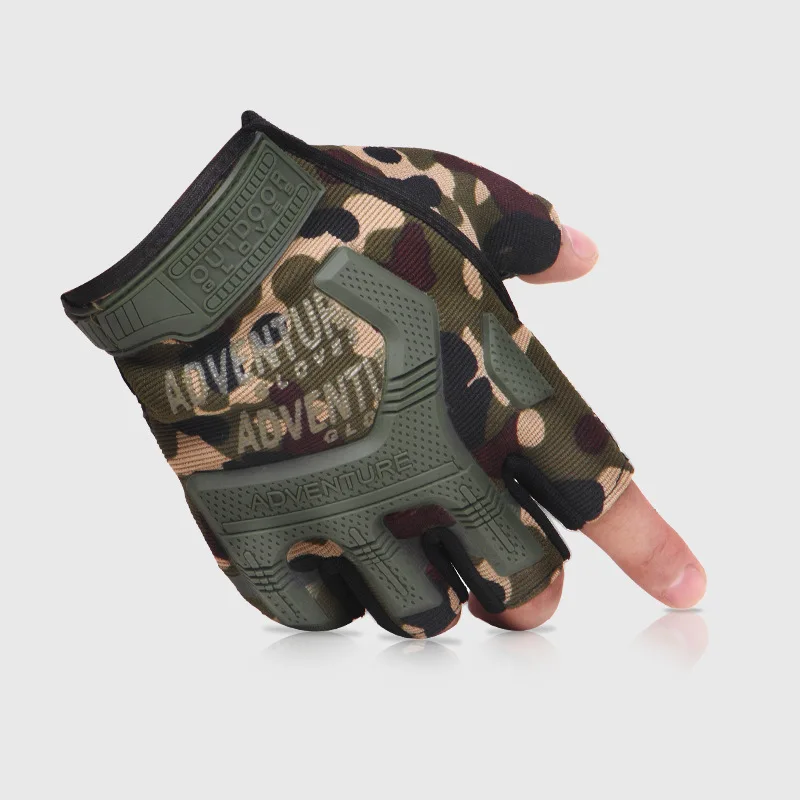 Guantes tácticos militares de medio dedo para hombres y mujeres, Guantes suaves sin dedos para deportes al aire libre, entrenamiento de gimnasio,