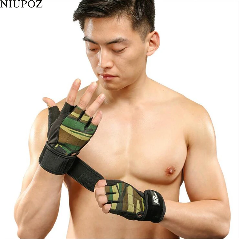 New Half Finger Sports Gloves Gym Dumbbell Weightlifting Fitness Gloves Exercise Palm Leather Gloves Luvas Guantes G112