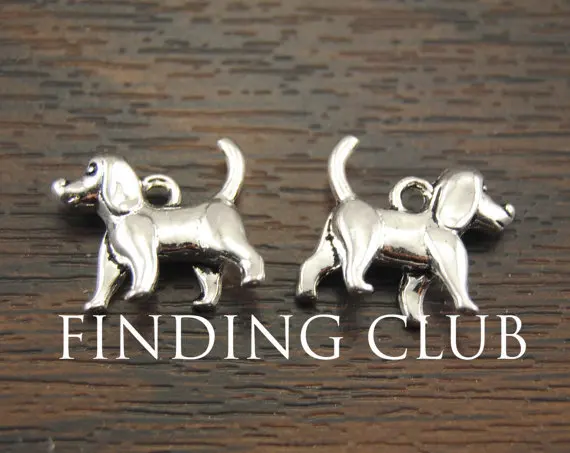 10 pcs  Silver Color 3D Puppy Dog Charm DIY Metal Bracelet Necklace Jewelry Findings A1104  SALE