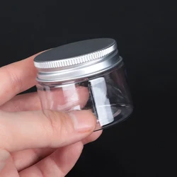 30-250ml Aluminum Cap Cosmetic Tin Pot Empty Lip Balm Jar Oil Wax Plastic Container Empty Jar Home Storage Food Sample Bottles