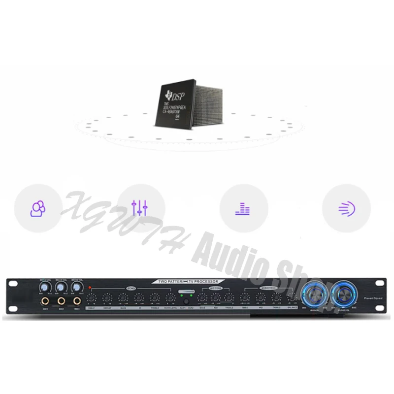 Professional Pre-level Anti-howling Effect Home KTV Conference Engineering Reverberation Mixer Feedback Suppressor