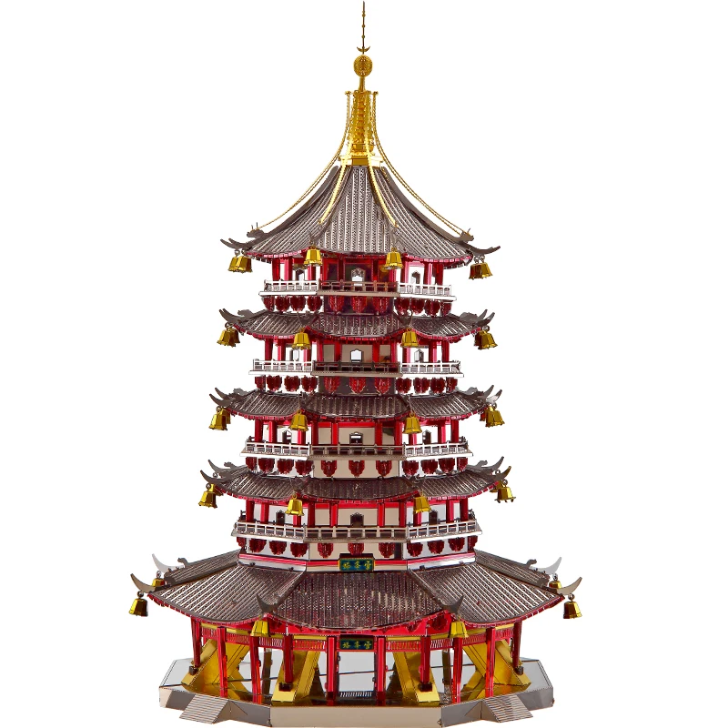 

2018 Piececool 3D Metal Puzzle Leifeng Pagoda building DIY Laser Cut Puzzles Jigsaw Model For Adult Child Kids Educational Toys