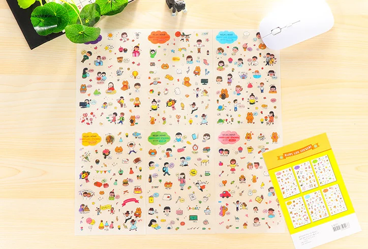 Lovely happy life pvc Organizer Calendar Diary Book Planner Scrapbook Decoration Diary Sticker  papeleria