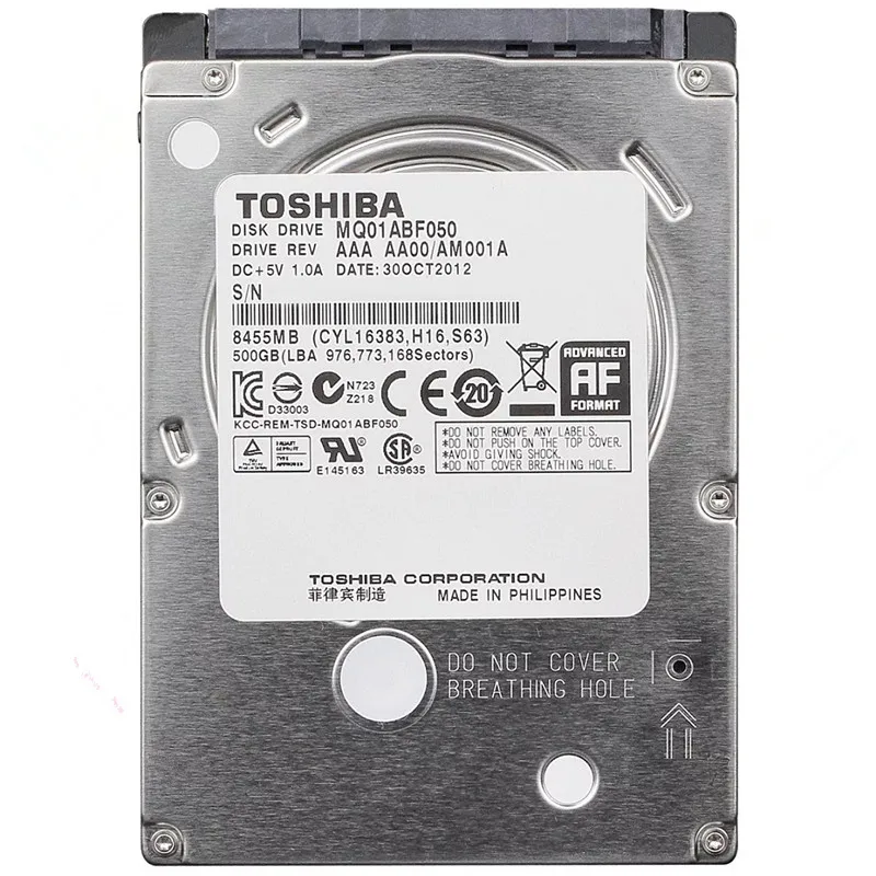 Toshiba жесткий диск для ноутбука HDD 2,5 SATA для ноутбука Внутренний жесткий диск 500 ГБ 500 г внутреннего HDD HD Тетрадь 5400 об./мин.  Sata 3 2 оригинальный новый