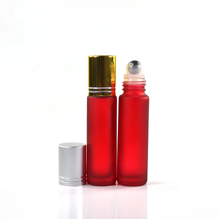 600pcs * 10ml red Glass Essential Oil Roller ball Bottles 10ml Glass Roll on Bottles for perfume oil