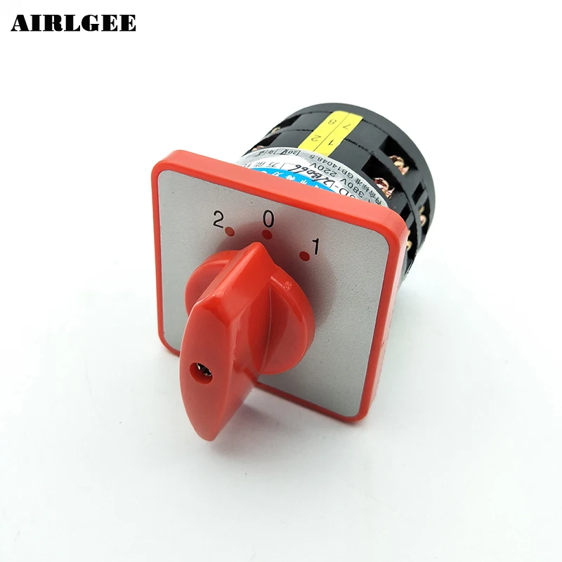 LW6 AC380 DC220V Rotary Cam Control Three Position Combination Power Changeover Switch 12 Screw Terminal