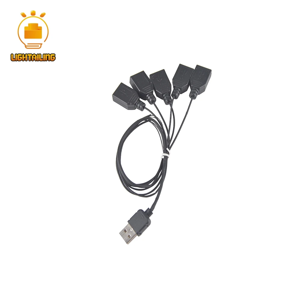 LIGHTAILING Light Accessories Black One to Seven USB Port For Led Light Kit