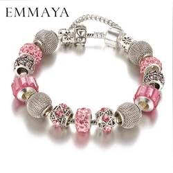 Emmaya Fashion Bracelet&Bangle Lovely Pink Murano Glass Beads Dragonfly Charm  Bracelet For Mon&Child Fashion Jewelry Gift