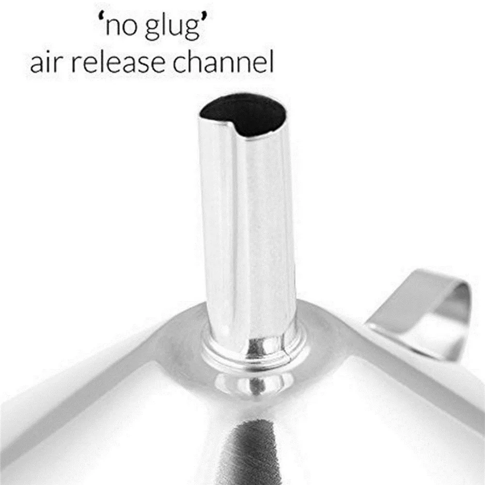 304 Rvs Multifunctionele Rvs Keuken Trechter Met Handvat en Afneembare Zeef diameter 11mm