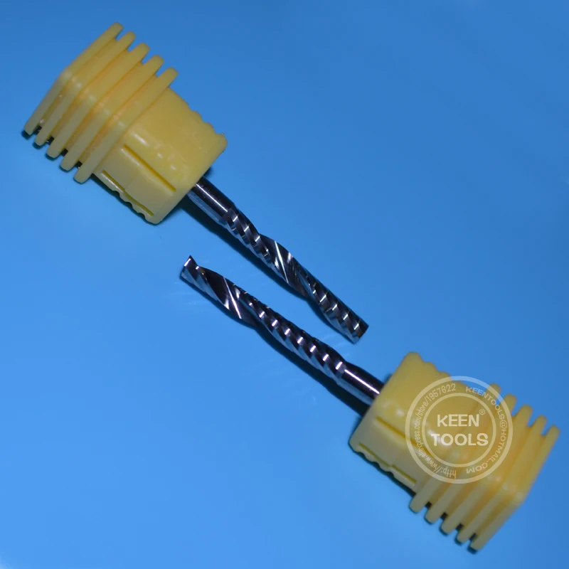 Em3.22mm (h2) ferramentas de corte de carboneto sólido uma flauta espiral bits para trabalhar madeira gravura escultura mdf, placa de pvc, acrílico